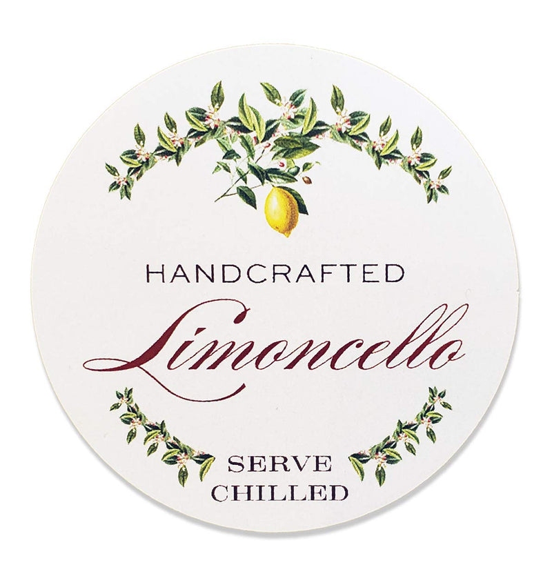 LIMONCELLO LABELS, Garland Style, 2" ROUND CIRCLE - 12 / PKG 2" DIAMETER CIRCLES