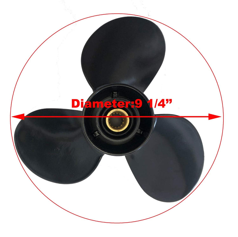 Boat Propeller 9 1/4x9 for Mercury Outboard 9.9-20HP 14 Tooth/Outboard Propeller for Tohatsu Engine 9.9HP 15HP 18HP 9.25x9