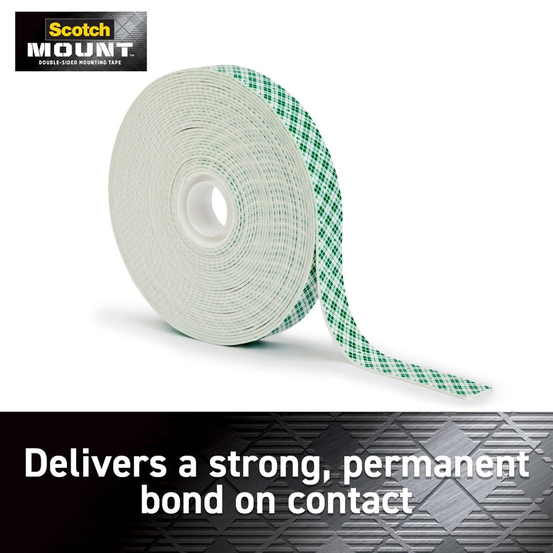 Scotch-Mount Indoor Double-Sided Mounting White Tape Mega Roll, 3/4 in x 350 in (29.1 ft), Features 3M Industrial Strength Adhesive, No Mess or Tools (110H-Long-DC) 1 Roll