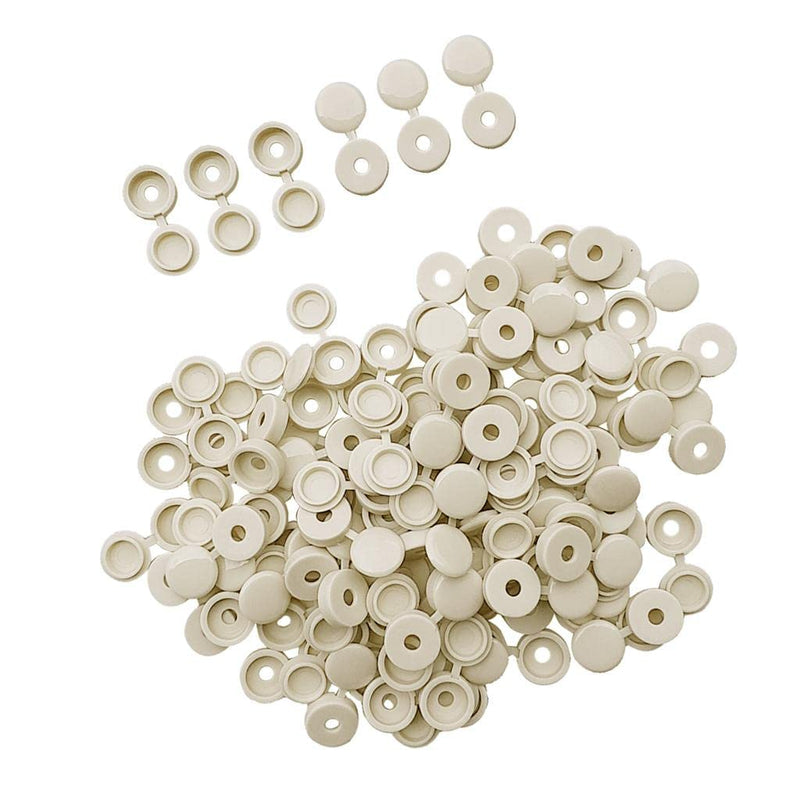 [Australia - AusPower] - LEIPUPA 100Pcs Durable Plastic Hinged Screw Cover Fold Part For Car Home Decor - Beige, 4.1mm 