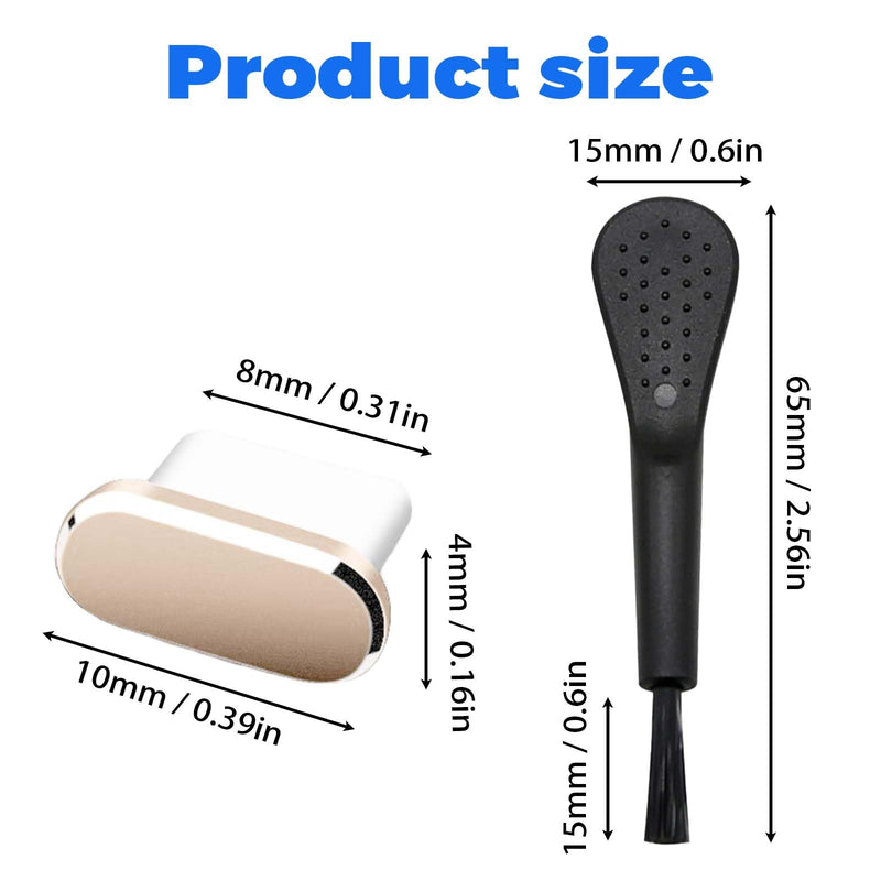 [Australia - AusPower] - 6 Pack Dust Plug for EKO CORE 500,Anti Dust Plug Cover Charging Port Protector Cap with Cleaning Brush for EKO Core 500 Digital Stethoscope (Champagne) Champagne 