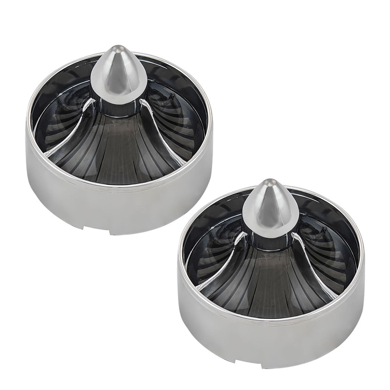 [Australia - AusPower] - FATECIM 2" Turn Signal Light Turbine Replacement Smoke Lenses Covers for Softail Street Road Glide Fat boy Sportster Dyna Deluxe Bikes Snap On repl. OEM# 68973-00 Chrome Bezel Turbine / Chrome / Smoke Lenses 