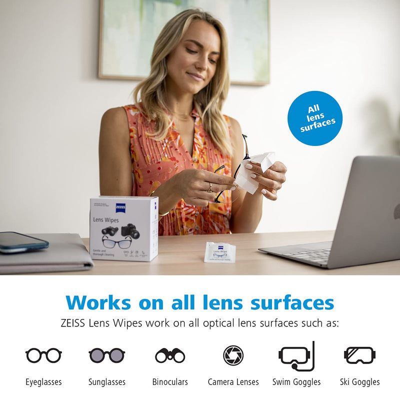 [Australia - AusPower] - ZEISS Pre-Moistened Lens Cleaning Wipes, 200 Count 