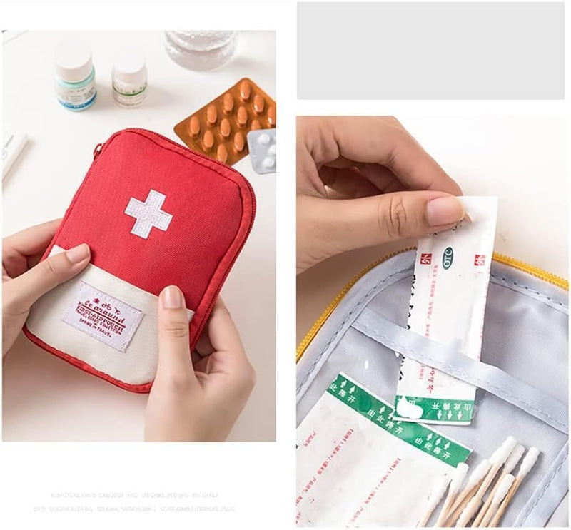 1 Pack Pink First Aid Bag Empty First Aid Bag Mini Portable Medical Bag for Outdoor Camping Hiking Travel Emergency Bag (Small)