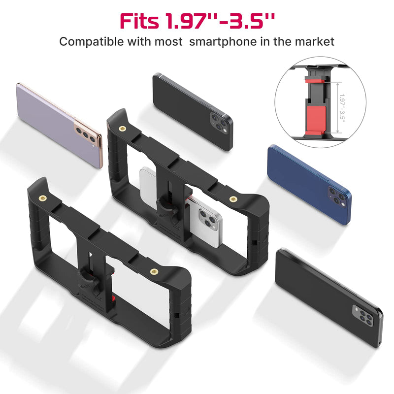 [Australia - AusPower] - ULANZI U Rig Pro Smartphone Video Rig, Filmmaking Vlogging Case, Phone Video Stabilizer Grip Tripod Mount for Videomaker Film-Maker Video-grapher with Cold Shoe Mount for iPhone Samsung and More Black 
