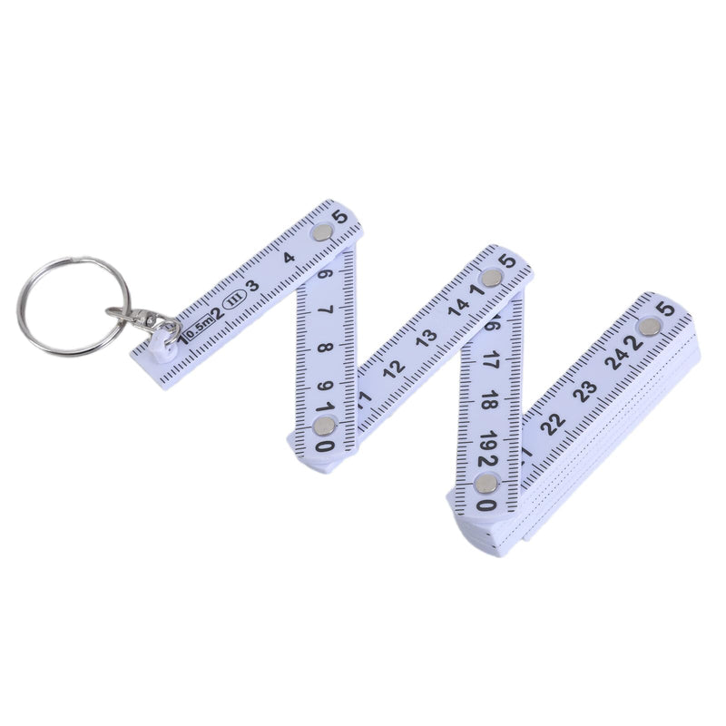 [Australia - AusPower] - Small Folding Ruler Keychain 50cm 10 Fold Ruler Keyring Hand Travel Ruler Upgrades for Active Measurements 