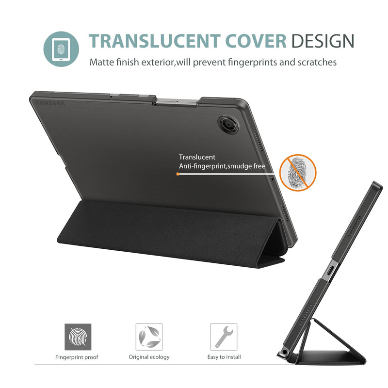 [Australia - AusPower] - Smart Case for Galaxy Tab A8 10.5, Slim Stand Hard Back Shell Protective Smart Cover Case for Galaxy Tab A8 10.5 Inch 2022 SM-X200 X205 X207 -Black Black 