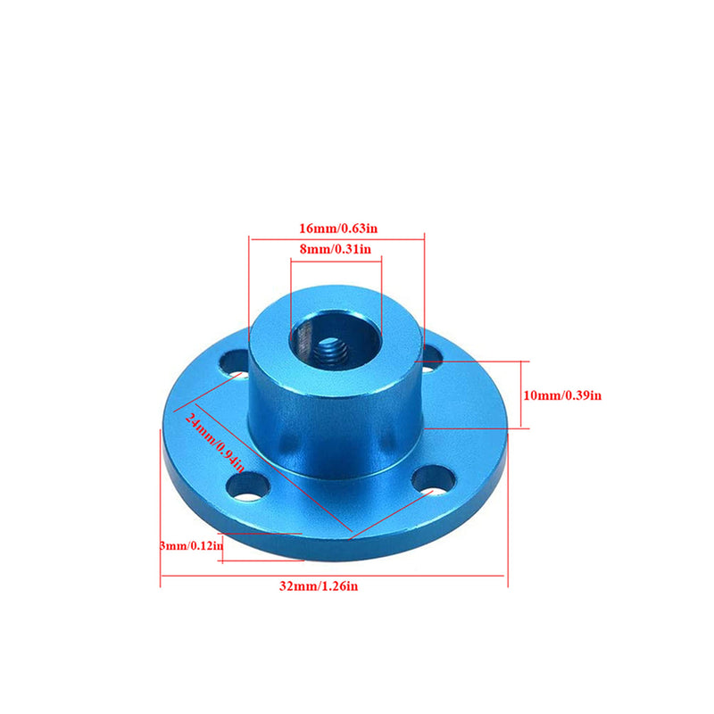 [Australia - AusPower] - 4Pcs 8mm Aluminum Alloy Rigid Flange Coupling Motor Guide Shaft Coupler for DIY Motor Connector 4 