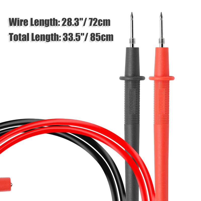 [Australia - AusPower] - 2pcs Multimeter Test Leads, Electrical Meter Test Leads Probe, Right Angle Banana Plug, CAT III 1000V 10A Digital Multimeters Cables (Black, Red) 