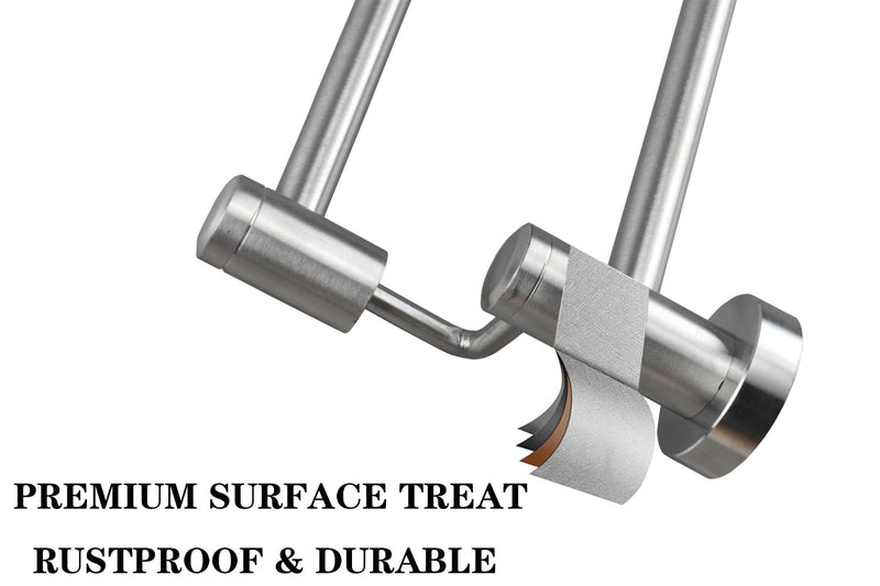 TocTen Double Bath Towel Bar - Thicken SUS304 Stainless Steel Towel Rack for Bathroom, Bathroom Accessories Double Towel Rod Heavy Duty Wall Mounted Towel Holder (Brushed Nickel, 16 in) Brushed Nickel Round 16 Inch