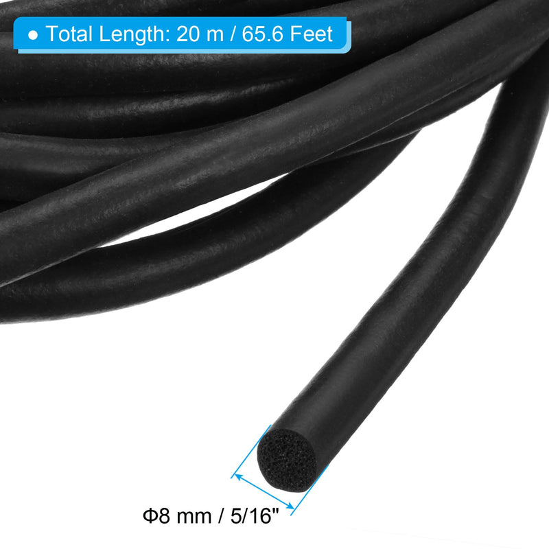 [Australia - AusPower] - PATIKIL 5/16 Inch x 65.6 Feet Backer Rod, Foam Rope Caulk Crack Joint Filler Roll Seal Weather Strip for Home Construction, Black 