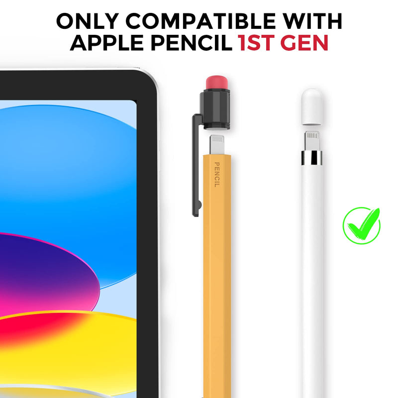 [Australia - AusPower] - iPencil Case Sleeve Silicone Protective Cover Perfect Grip Skin Classic Design with Sturdy Clip Compatible with Apple Pencil 1st Generation (Yellow) Yellow 