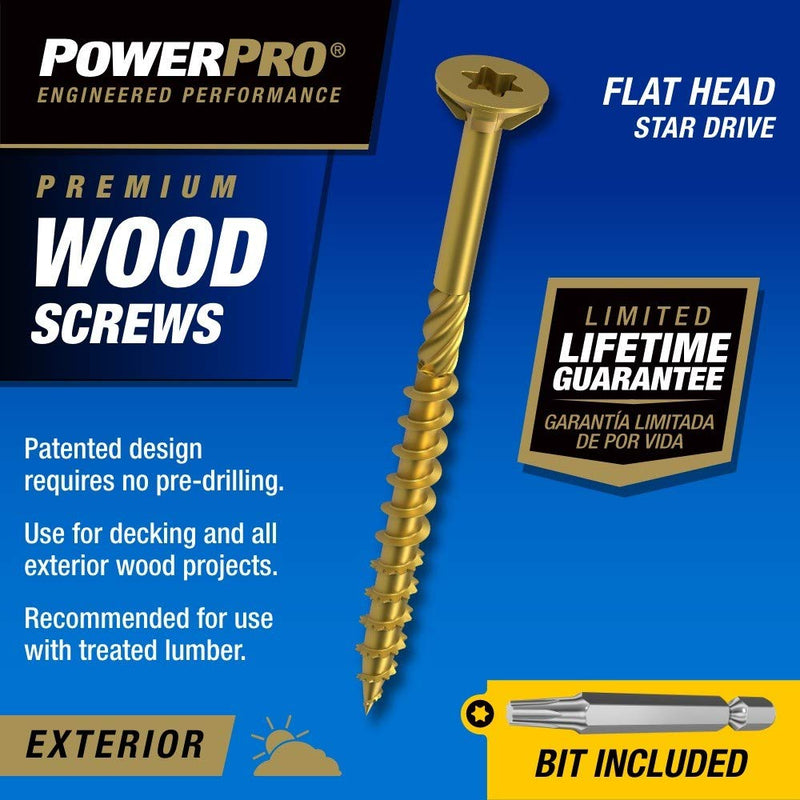 [Australia - AusPower] - 48599 Wood Screws, #9 x 2-1/2", Premium Outdoor Deck Screws, Rust Resistant, Epoxy Coated Bronze, 1lb Box, 100 pcs #9 x 2-1/2" 100 Pieces 