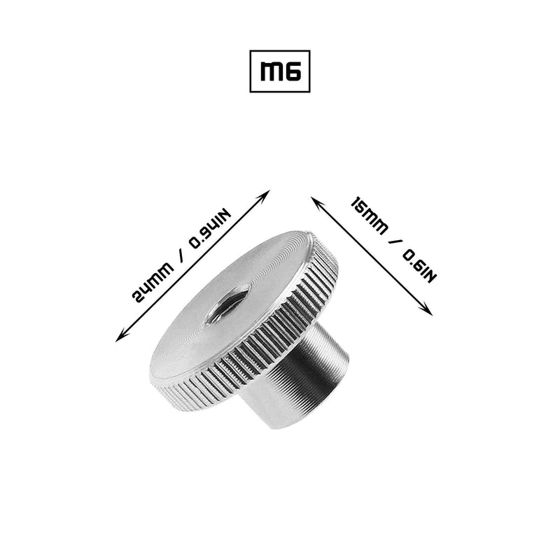 [Australia - AusPower] - SING F LTD 10PCS M6 High Knurled Thumb Nuts Female Threaded 304 Stainless Steel Round Grip Knob Locking Nuts DIN 466 