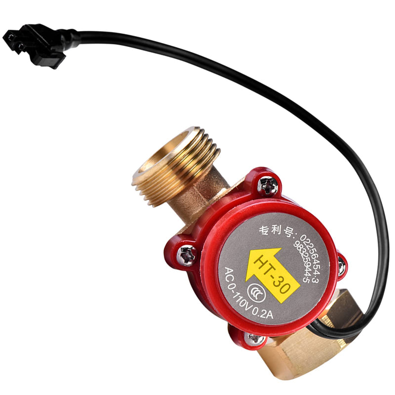 [Australia - AusPower] - Water Flow Switch, HT 30 AC 0 to 110V G3/4"-3/4" Thread Sensor Switch, Water Control Switch Sensor Electronic Pressure Automatic Control Switch for CO2 Laser Tube Protecting 