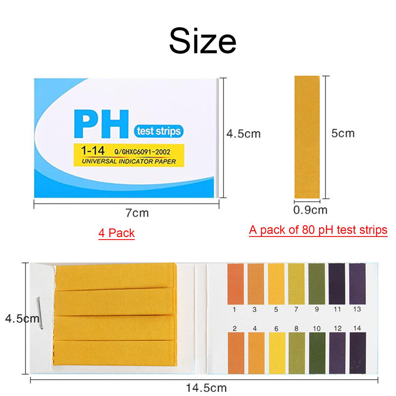 [Australia - AusPower] - iwontalersy Pack of 320 Litmus Paper, PH Test Strips, Indicator Paper for Saliva, Measuring Range 1-14, Ideal for Testing Many Everyday Substances 