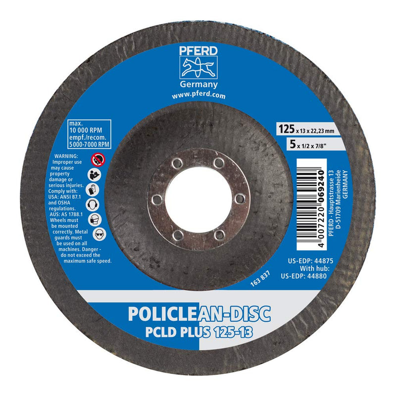 [Australia - AusPower] - PFERD Policlean Plus Cleaning Fleece | Diameter 125 x 13 mm Bore Diameter 22.3 mm | 44698004 - for Rough Cleaning Work 