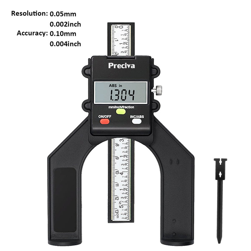 Preciva 0 - 80 mm Profile Depth Gauge Digital Depth Gauge for Woodworking and Mechanical Engineering