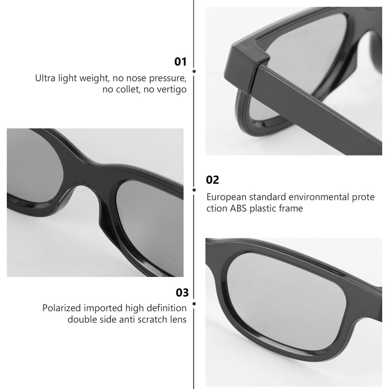 [Australia - AusPower] - SUPVOX Tv Projector 5 Pairs 3D Viewing Glasses for Movies Game Ultra-Light 3D Glasses Movie Polarizer for Theater Screens Computer Monitors Polarized Glasses 