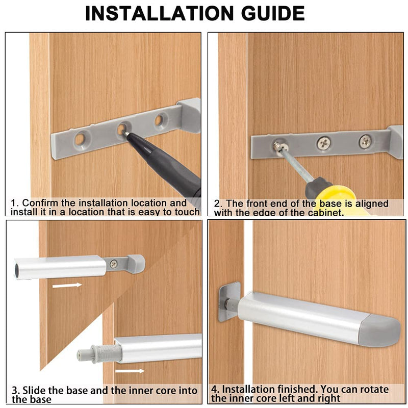 Magnetic Push Latches CBRIVE 16Pack Push to Open Cabinet Hardware Door Latch & Lock for Hidden Door Magnet Push Release Drawer Pull Pop Out for Kitchen RV Closet Tip On Close-Silver 16 Pack Silver