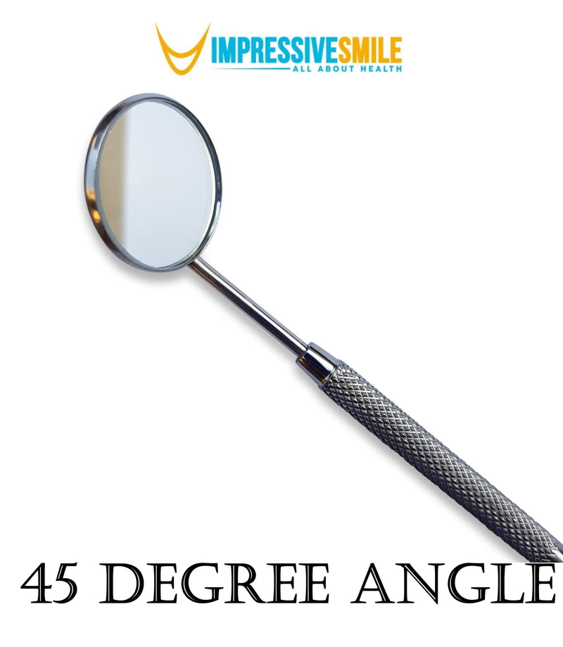 [Australia - AusPower] - Stainless Steel Dental Mirror #5 with Handle 6.5", Dentist Tool for Teeth Cleaning Inspection, Eyelash Extensions Mirror, Inspect Instrument for Makeup 