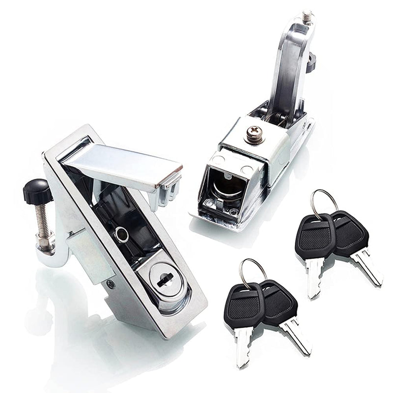 [Australia - AusPower] - 2PCS Compression Latch Lock Trigger Latch Lock, Zinc Alloy Adjustable Lever Hand Operated Compression Latch with Raised Trigger, Flush Lever Latch Key 2 