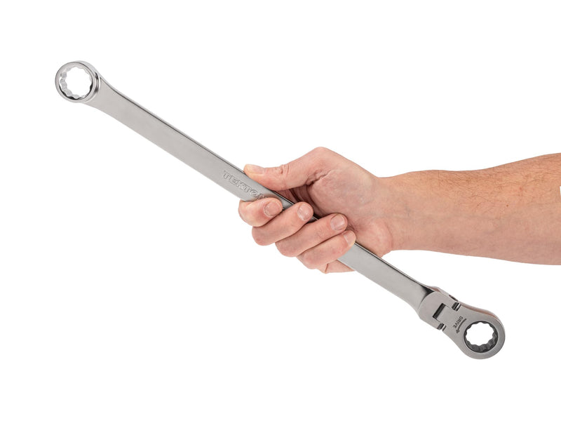 TEKTON 7/8 Inch Long Fixed/Flex Head Ratcheting Box End Wrench | WRB35322