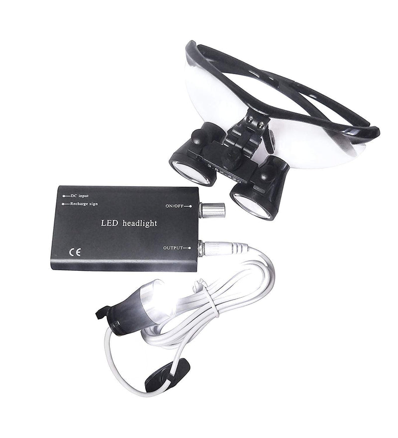 Bestlife 3.5x420mm DentaL Medical Binocular Loupes with Head light Lamp (Black),