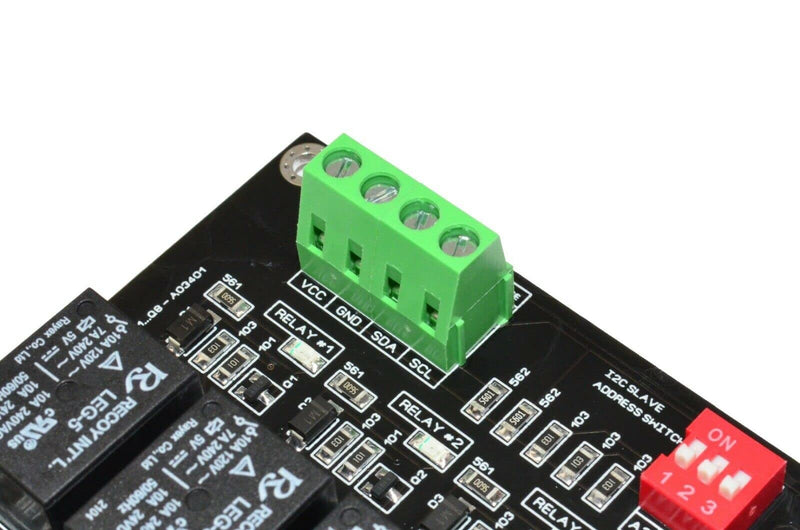 8 Channel I2C Interface Relay Module for Arduino, Raspberry PI, Home Assistant YAML, ESP32, 10A Peak LED Indicator, SPDT Switch Contacts, AC DC Voltage Control, I2C I/O pin Expander