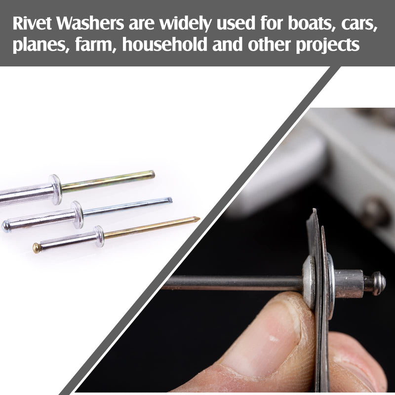 [Australia - AusPower] - 600 Pieces Aluminum Backup Pop Rivet Washers for 3/16 Inch Diameter Rivets Aluminum Rivet Washers for Repairing Boats, Cars, Household and Other Projects. 