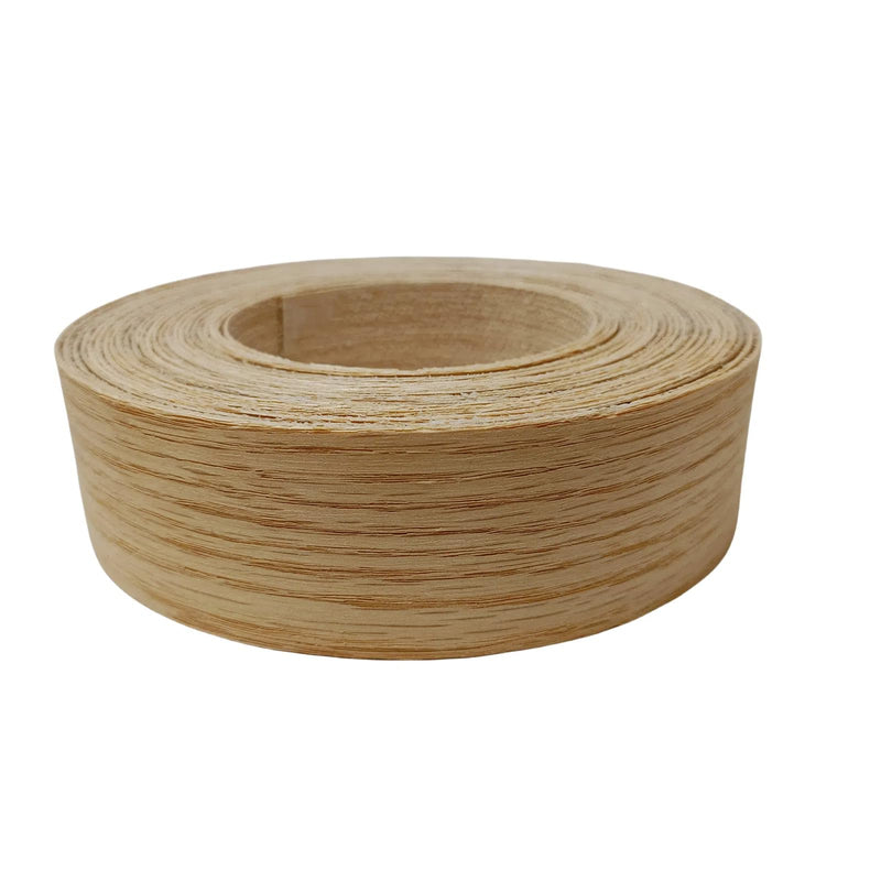 Real Red Oak 1-1/2 inch ×26ft Wood Veneer Edge Banding Roll,Pre-glued Iron On Wood Veneer Edging-Backed with Hot Melt Adhesive-Flexible Wood Veneer Edgebanding for Furniture Restoration 1-1/2" x26'