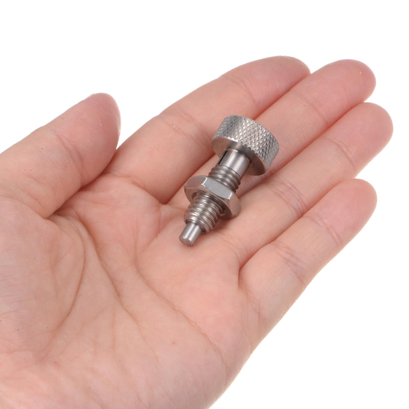 [Australia - AusPower] - 2Pcs Spring Plunger with Knurled Handle M8x1.25 Pin Dia.4mm Retractable Release Pins Stainless Steel Non-Locking Retractable Index Plunger for Industrial Equipment Location Pin 