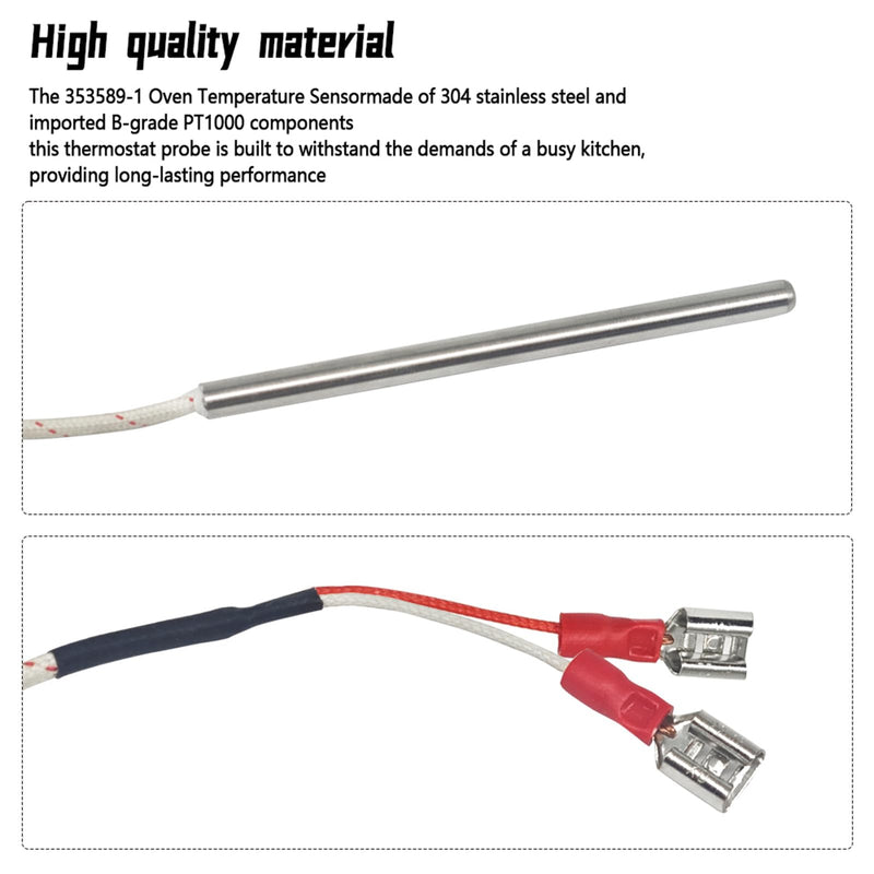 [Australia - AusPower] - 353589-1 Oven Temperature Sensor Probe Compatible with Vulcan Hart Commercial Ovens Replace 44-1235 00-353589-00001 