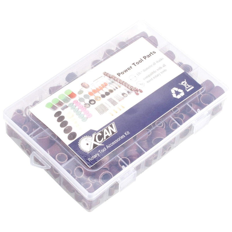 [Australia - AusPower] - Starvast 338 Pieces Sanding Drum with Plastic Box, Consisting of 329 Sanding Belts and 9 Drums, Drill Chuck 1/2 Inch, 3/8 Inch, 1/4 Inch for Dremel Rotary Tools 