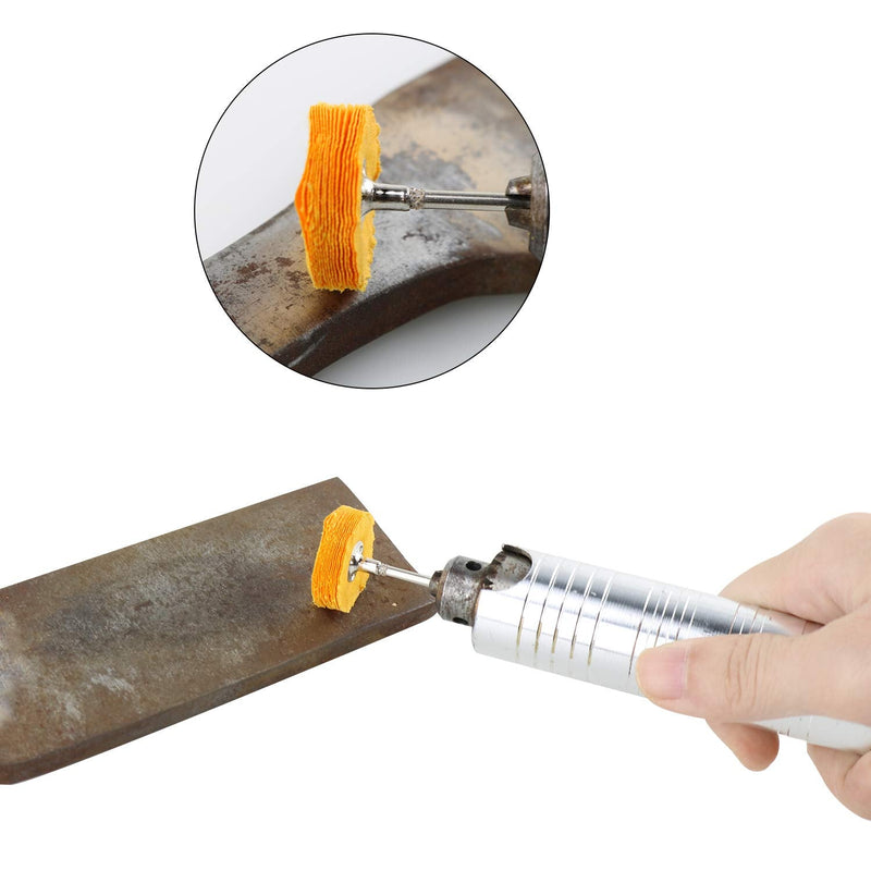 [Australia - AusPower] - 100Pcs Polishing Kit Polishing Bits Buffing Wheel Set Mandrel Polishing Tool for Watch and Jewelry Yello 3mm Shank 