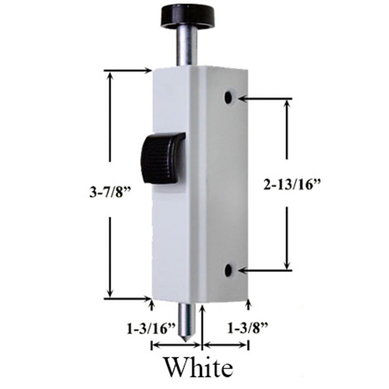 Gliding Patio Door Auxiliary Foot Lock Compatible with Andersen OEM Part #1997301 (1978 to Present), 2-13/16" Mounting Hole Centers, White Diecast