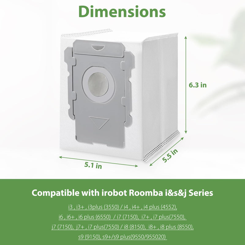 [Australia - AusPower] - 18 Pack Vacuum Bags for iRobot Roomba i7 i7+ i8 i8+ i3 i3+ i4 i4+ j7 j7+ j9+ s9 105 405 505 705 Combo, i, s, j, 100, 400, 500, Max 705 Combo Vac Series, All Clean Base Automatic Dirt Disposal Bags 18 Pack 