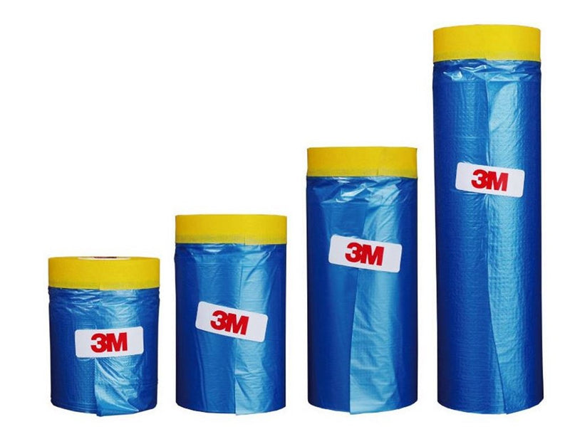 [Australia - AusPower] - Automotive Masking Tape and Plastic Sheeting - Multi Size Pack - No Residue Painters Drop Cloth - Pre-Taped Masking Film (65 Feet) (3 Pack (35.4 in)) 