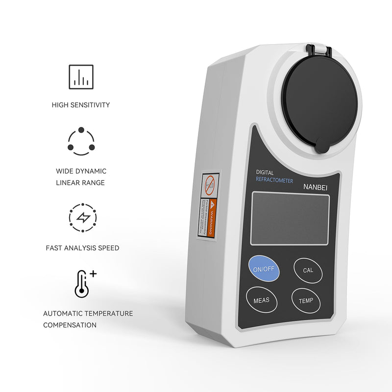 [Australia - AusPower] - 0-55% Digital brix Refractometer with ATC, Portable Refractometer,±0.5 Precision,Refractive Index/Sugar Content Operation Mode Conversion,High Sensitivity,Zero Correction 