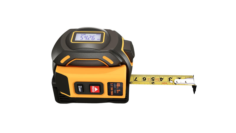 [Australia - AusPower] - IDARA 2 in 1 Digital Tape Measure with Laser, 131 Ft/40 m Laser Tool & 16 Ft/5 m Measuring Tape Retractable, Measurement for Carpentry/Construction, Ft/in/M/mm Laser Tape Measure 