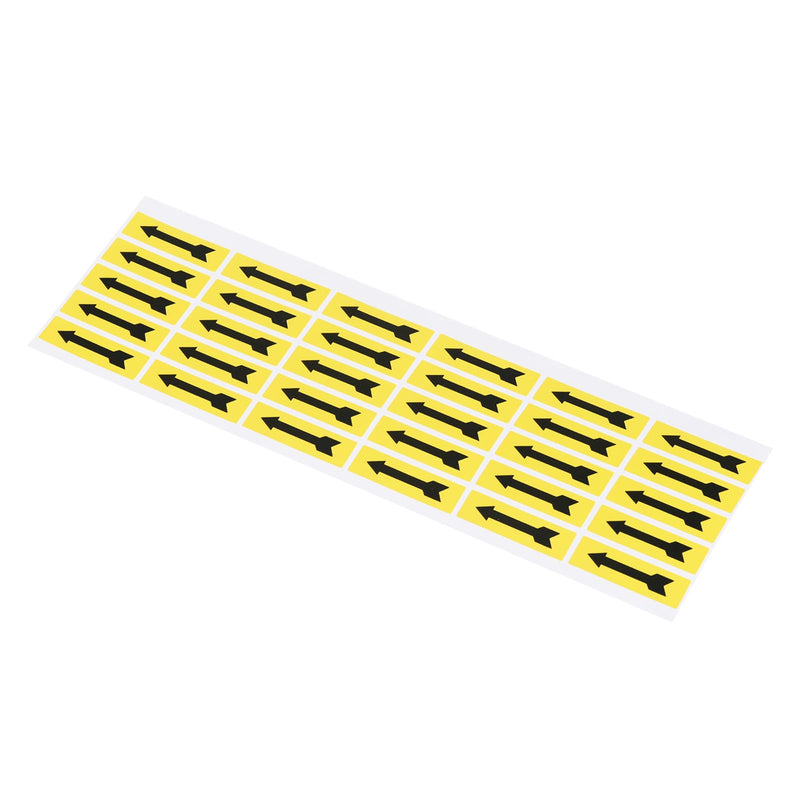 Generic Small Arrow Stickers 1.4x0.4, 10 Sheet Self Adhesive Inspection Indicator Label for Industrial Work, Black Yellow