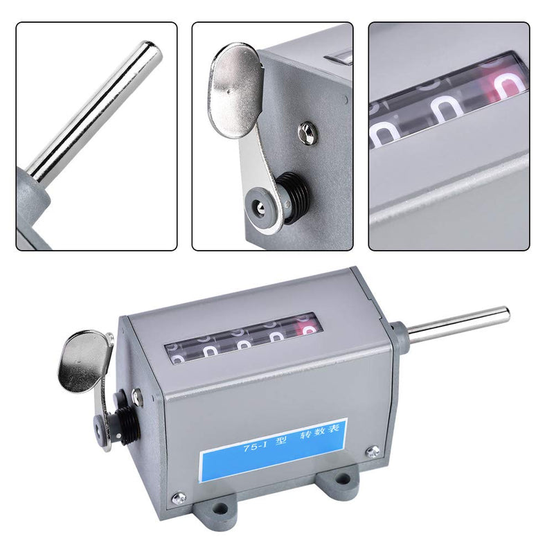 [Australia - AusPower] - Turn Counter Rotation Counter 75 I 5 Digits Display Mechanical Resettable Rotary Revolution Counter 