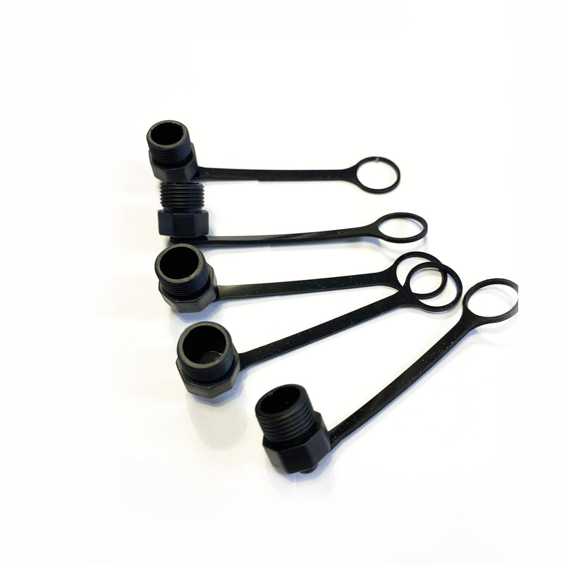 [Australia - AusPower] - 5Pcs M12 Connector Dust Cover for Female Connector, M12 Plastic Protective Cap M12 Black Bolt Covers Screw Caps Assortment Kit for Panel-Mount Sockets 