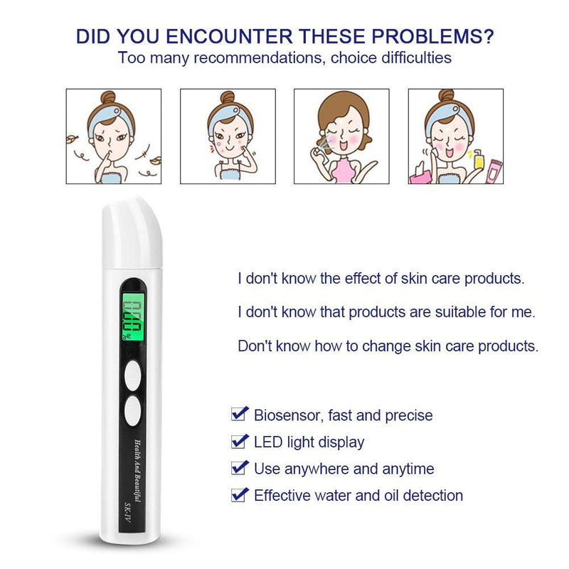 [Australia - AusPower] - Skin Analyzer Portable, 0~99.9% Skin Detector Digital LCD Skin Face Oil Analyzer Monitor Tester Detector 