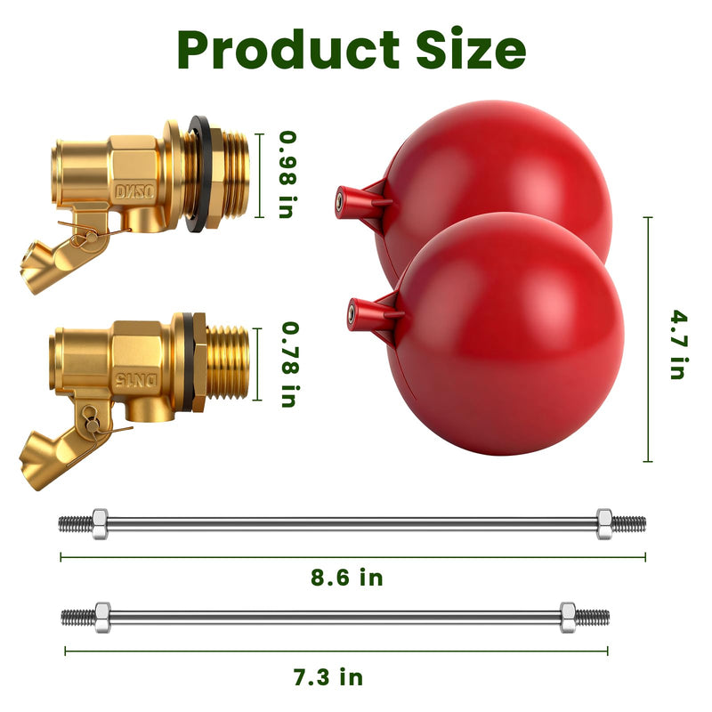 [Australia - AusPower] - Stainless Steel Float Valve for Water Tank and Trough,1/2-3/4 Inch Size Options for Reliable Water Level Management in Various Applications with Durable Build (0.98in) 25mm/0.98inch 