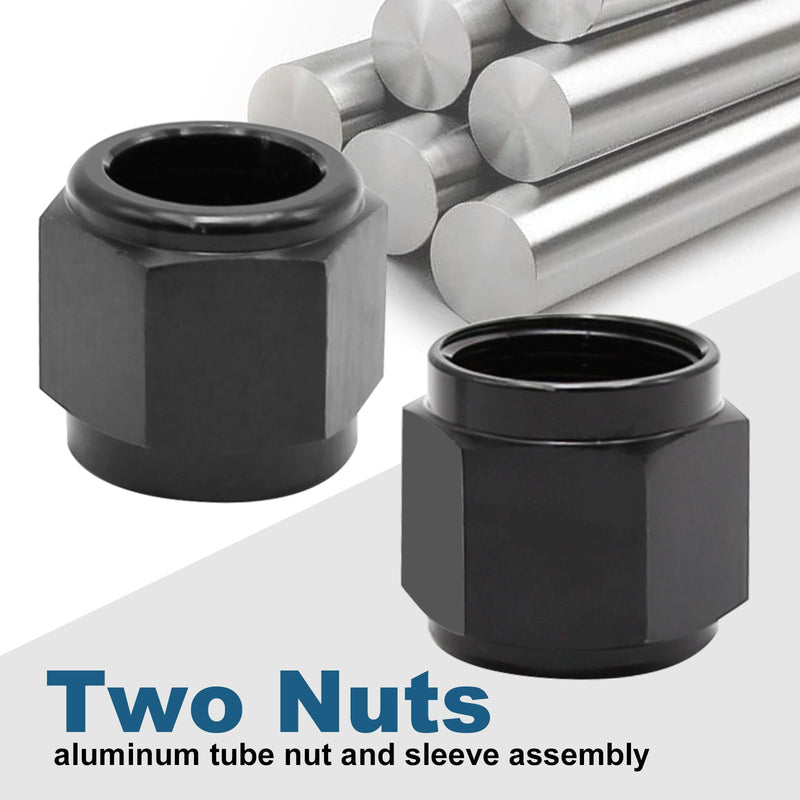 [Australia - AusPower] - 10AN 5/8'' Sleeve Fitting and Female Hardline Tube Nut for OD Aluminum Tubing (2 Pcs) 
