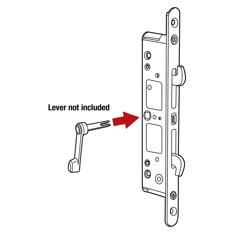 Prime-Line E 2192 7/32 in. Square Drive Multi Point Sliding Door Mortise Latch (Single Pack)