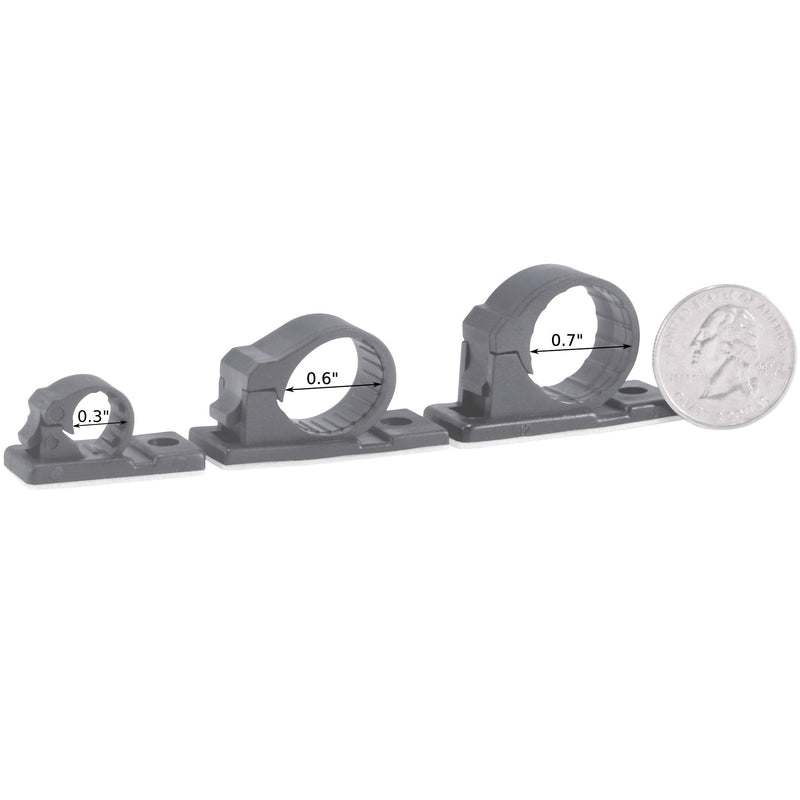 [Australia - AusPower] - 25pcs JacobsParts V3 Adhesive Cable Management Clips, 0.3 Inch Fixed Clamp with Optional Screw Mount (Small) Small 