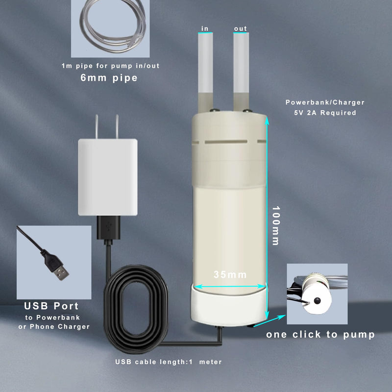 [Australia - AusPower] - 3D Printer Resin Pump for Easy Recycle Resin from Resin Tank/Resin Vat to Resin Bottle One Click to Transfer Resin of LCD/DLP/SLA 3D Printer Resin (5V 2A USB PLUG) 5V 2A USB PLUG 