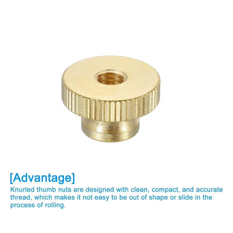 [Australia - AusPower] - uxcell Knurled Thumb Nuts, 3Pcs M6 x D20mm x H12mm Brass High Head Through Hole with Collar High Head Through Hole Round Knobs Fasteners for 3D Printer Parts, Machine Tools 3 